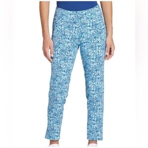 NWT Lilly Pulitzer Corso Pant UPF 50+ cumulus Blue  Blooming Together Golf 4